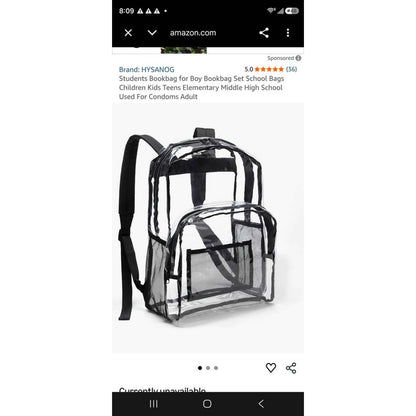 Clear Backpack  - Large Clear Backpacks for School See through Bookbag