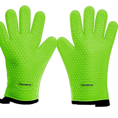 KITCHEN PERFECTION XL Silicone Smoker Oven GlovesExtreme Heat Resistant BBQ G...