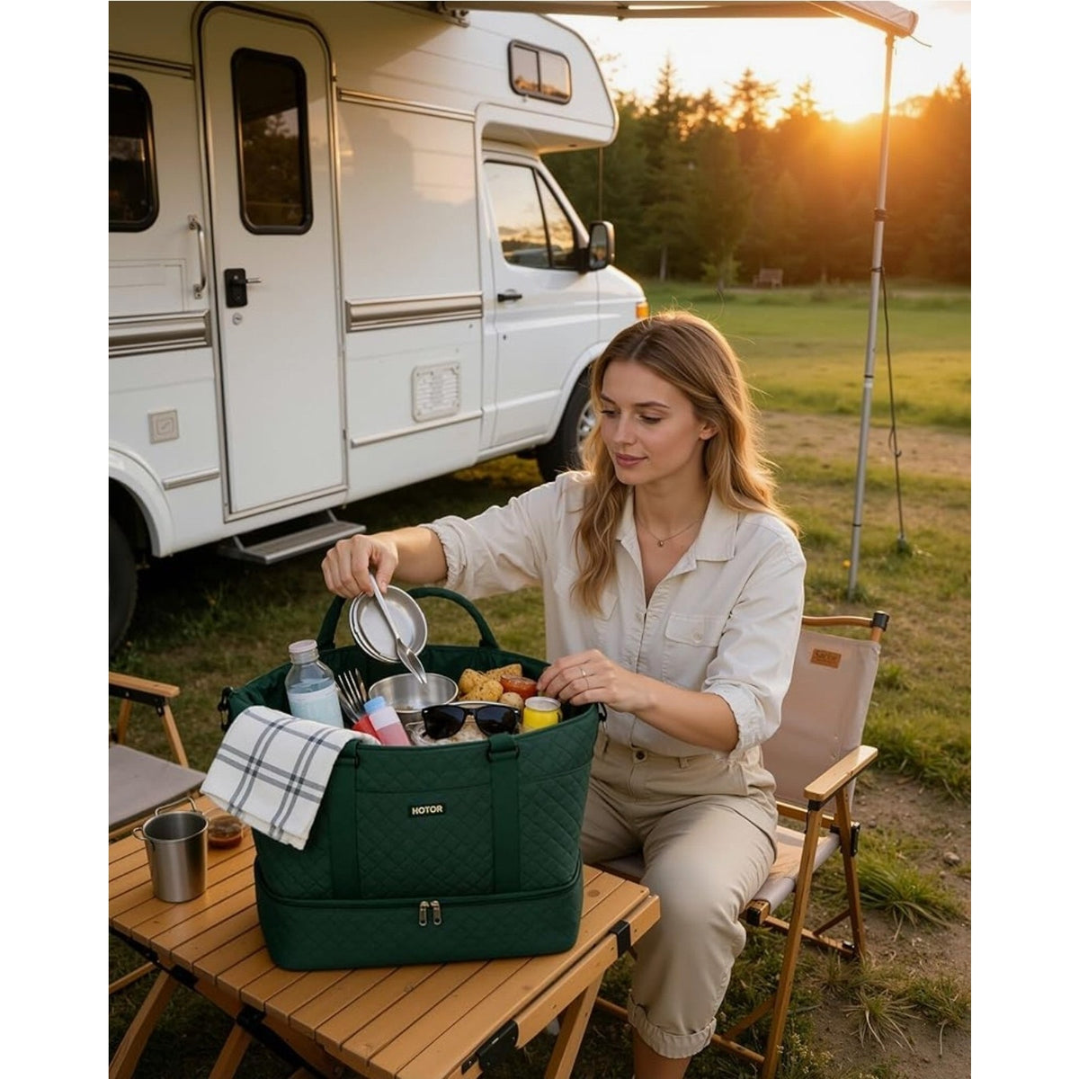 HOTOR Travel Duffel Bag - Weekender Bags for Women, Gym Tote Bags with Shoe Comp