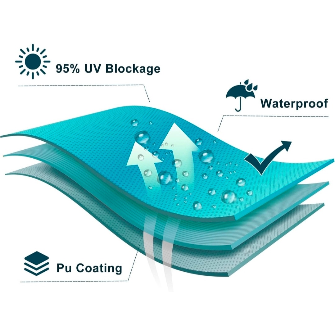 LOVE STORY 8'x10' Turquoise Blue Waterproof Sun Shade Sail