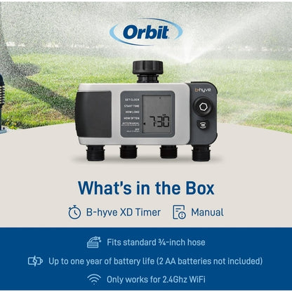 Orbit B-hyve XD 24634 Bluetooth 4-Port Smart Hose Faucet Watering Timer