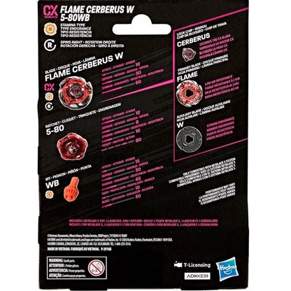 BEY BLADE X Flame Cerberus W 5-80WB CX Starter Pack Set, Takara Tomy Stamina Typ