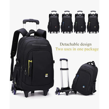 Solid Color Trolley Backpack Schoolbag for Middle School Students Elementary ...