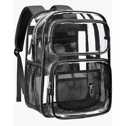 PACKISM Clear Backpack for School - 17 Inch Large Heavy Duty Bookbag, Reinforced