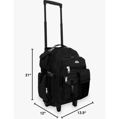 Everest Deluxe Wheel Backpack Rolling Carry on Travel Luggage Travel Bag