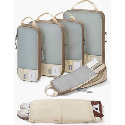 BAGSMART 4 Set Compression Packing Cubes for Travel