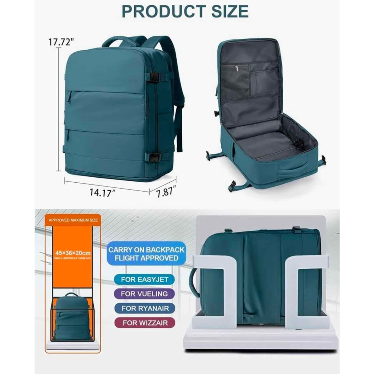 Travel Backpack for Women Men Airline Approved Carry on Backpack Flight Approved