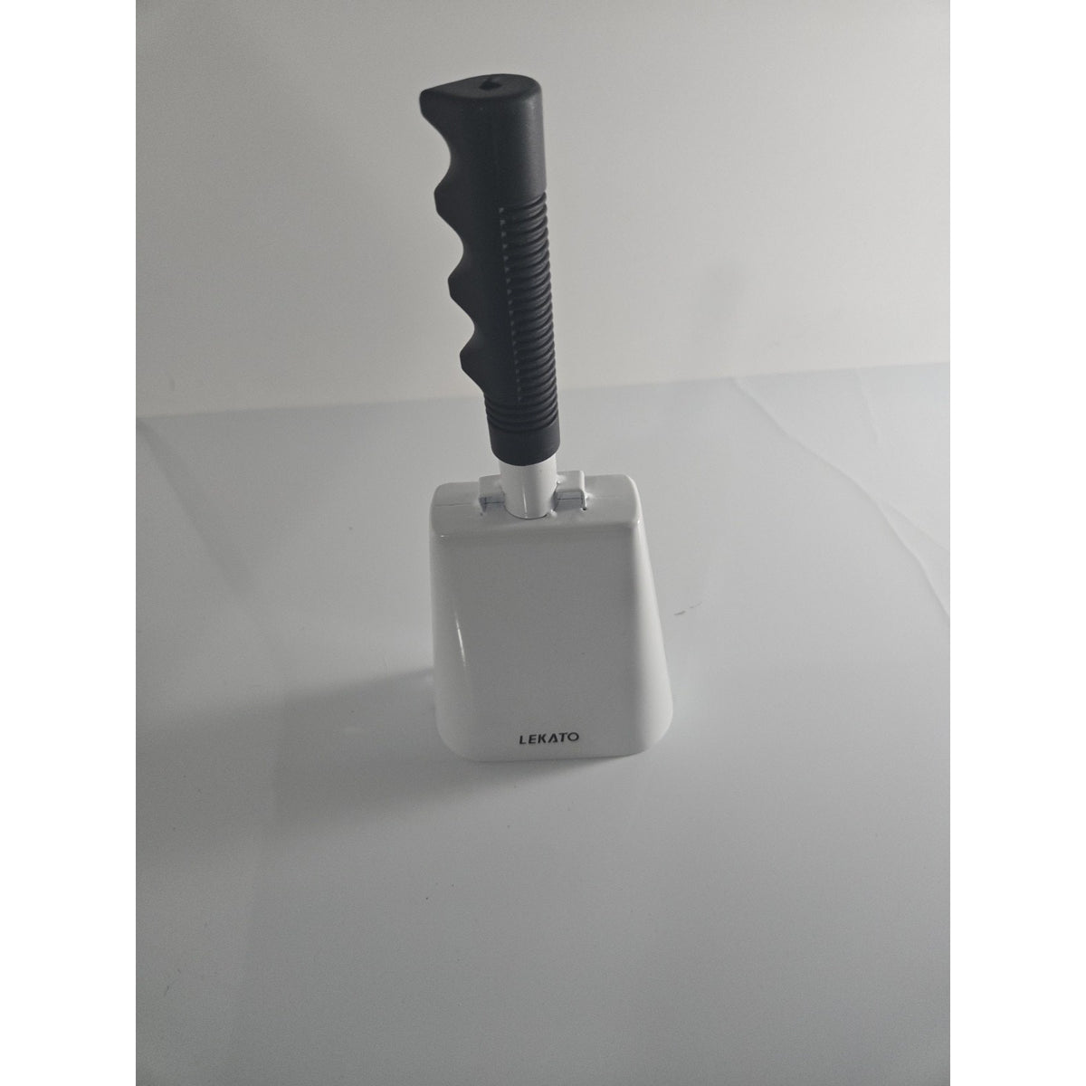 Large Sporting Event Metal 11" White Cowbell w/ Rubber Grip Handle Cow Bell