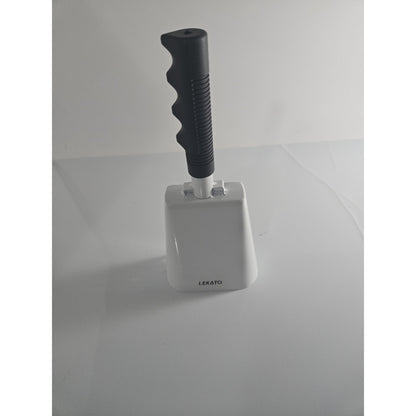 Large Sporting Event Metal 11" White Cowbell w/ Rubber Grip Handle Cow Bell