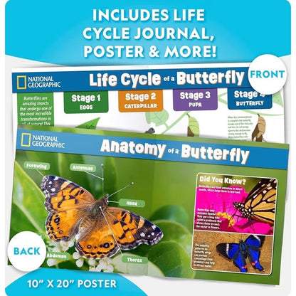 Butterfly Growing Kit Voucher for 5 Live Caterpillars STEM National Geographic