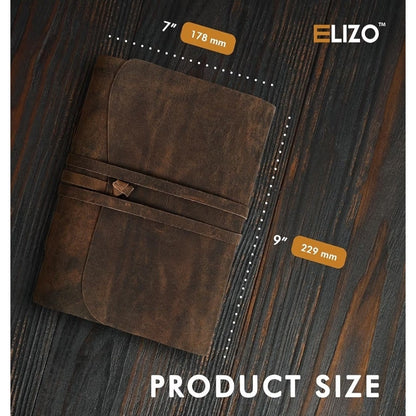 ELIZO Leather Journal Notebook Leather Bound Journal for Men - 7x9 Refillable Le