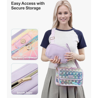 Iridescent Clear Bag for Stadium Event - Clear Purse for Women Stadium Crossbody