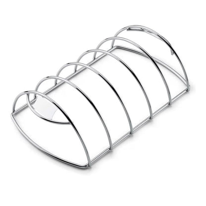 Weber Rib Rack Chrome-Plated Steel, 5 Slot BBQ Grill Rib Rack Gift For Him NEW