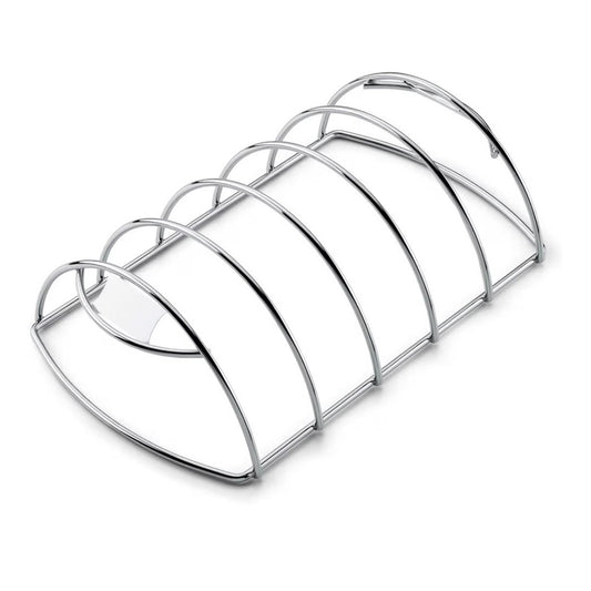 Weber Rib Rack Chrome-Plated Steel, 5 Slot BBQ Grill Rib Rack Gift For Him NEW