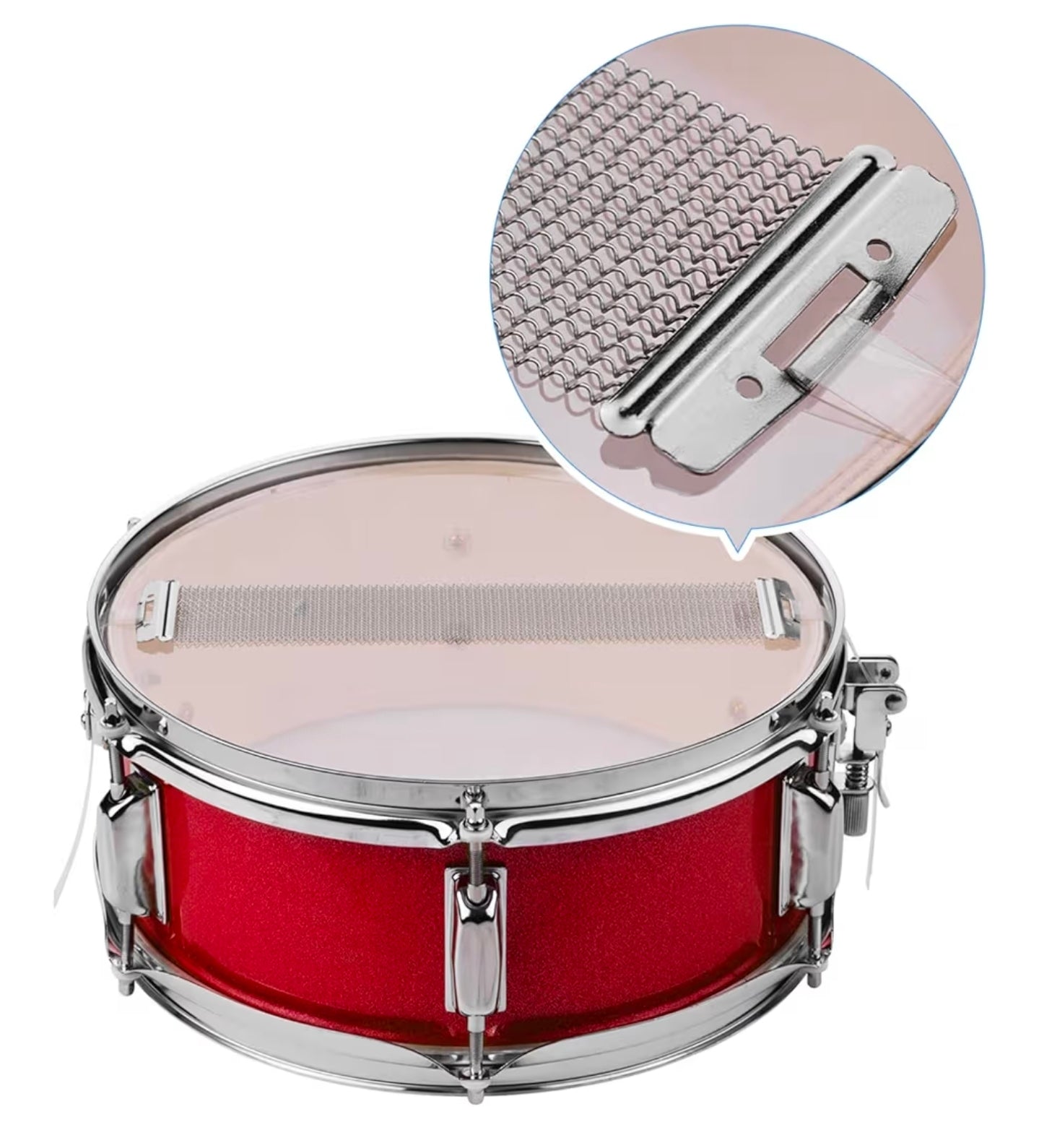 12-Inch Student Snare Drum Set with Sticks & Strap (Red, Open Box)