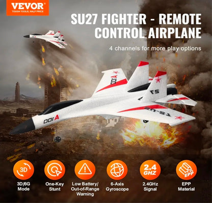 VeVOR SU-27 4CH RC Airplane – Open Box