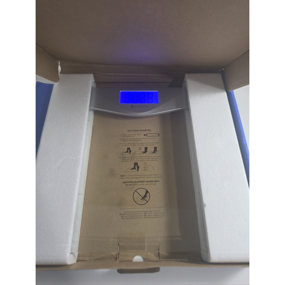 Digital Body Weight Bathroom Scale, Large Blue LCD Backlight Display - Used
