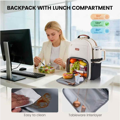 LOVEVOOK Laptop Backpack for Women with Pouch Pocket for Large Capacity Cup,15.6