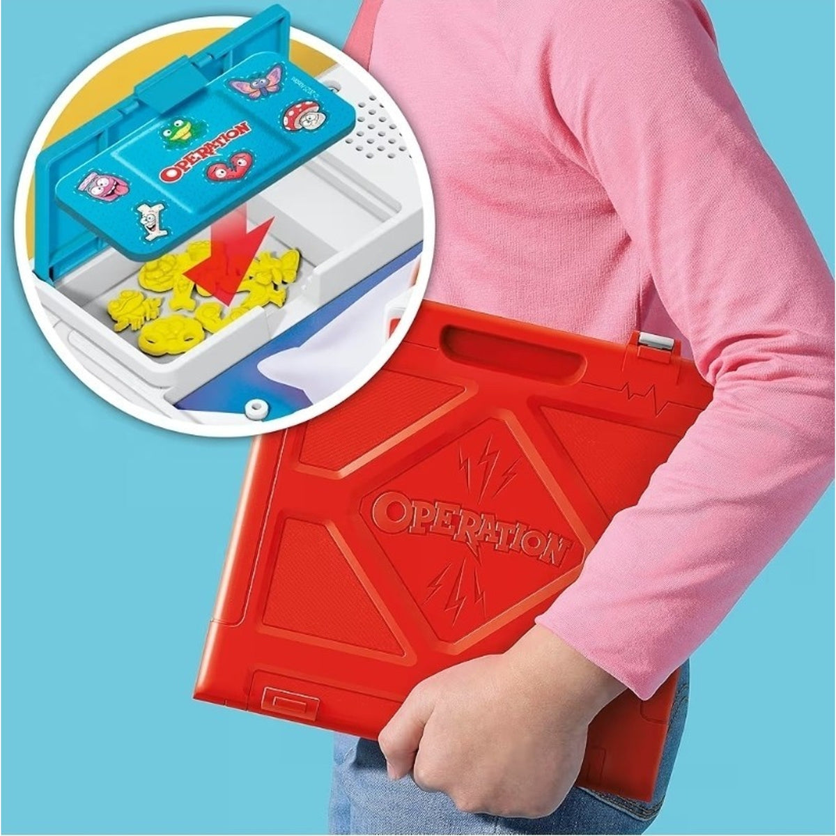 Hasbro Operation Electronic Board Game with All-in-One Carrying Case w/ Handle
