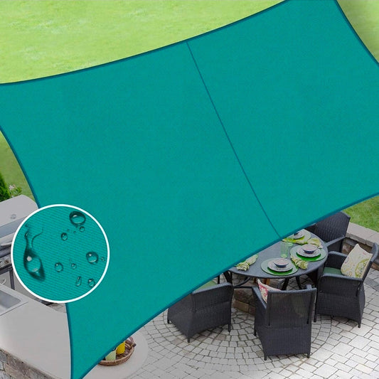 LOVE STORY 8'x10' Turquoise Blue Waterproof Sun Shade Sail