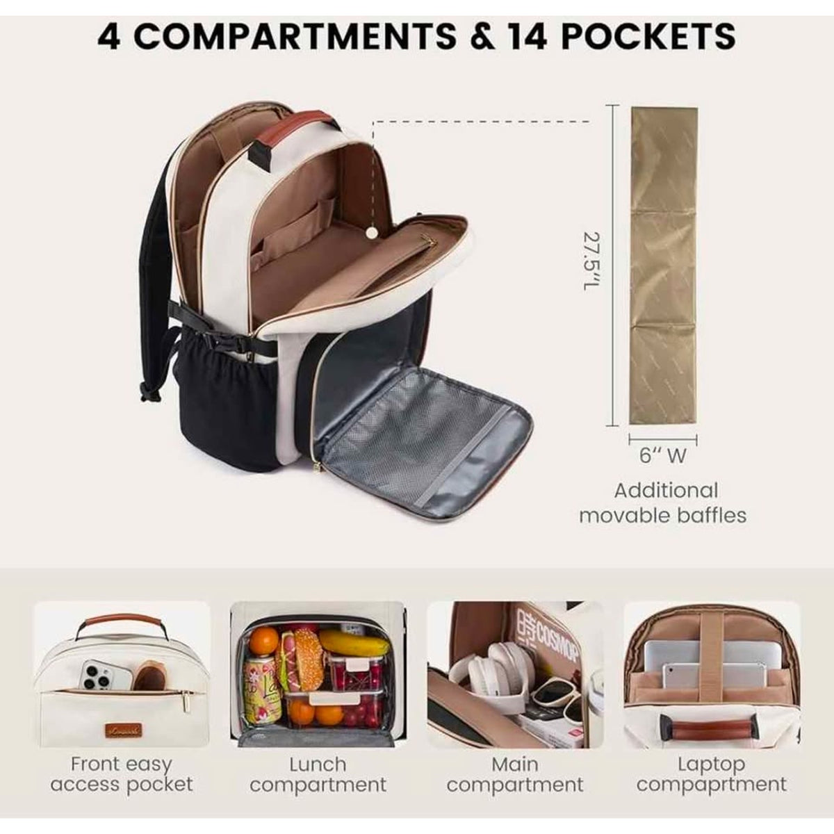 LOVEVOOK Laptop Backpack for Women with Pouch Pocket for Large Capacity Cup,15.6