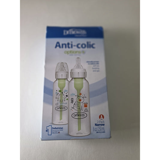 Dr. Brown's Anti-Colic Options+ Narrow-Neck Baby Bottle - Pig & Frog 2 Pack Of 2