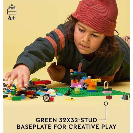 2 LEGO Classic Green Baseplate, Square 32x32 Stud Foundation to Build, Play
