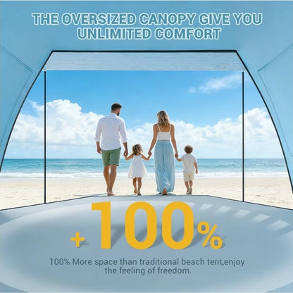 Elegear Beach Tent Sun Shelter with Canopy, 4-5 Person Pop Up Beach Tent