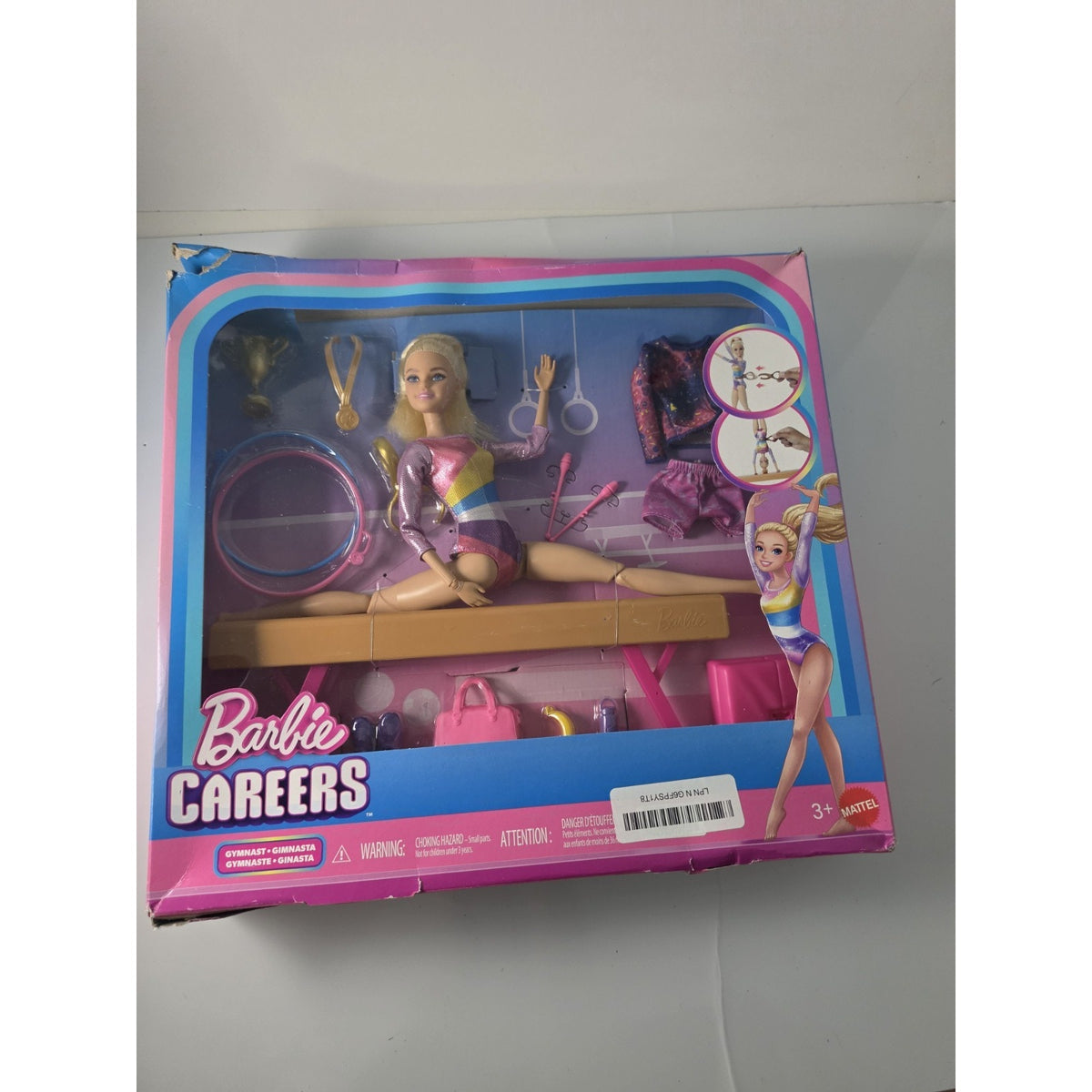 Barbie Gymnastics Playset with Blonde Fashion Doll, Balance Beam and Accessories