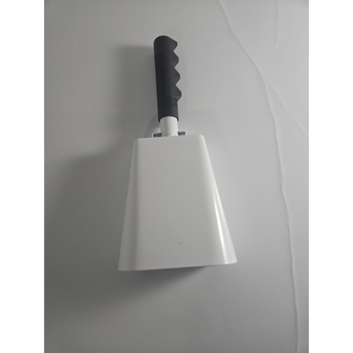 Large Sporting Event Metal 11" White Cowbell w/ Rubber Grip Handle Cow Bell