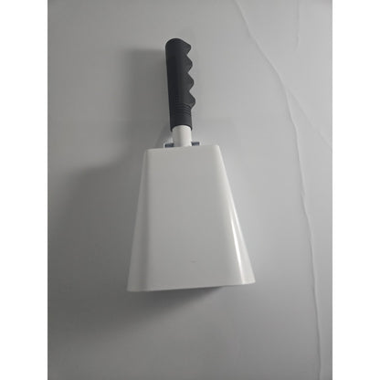 Large Sporting Event Metal 11" White Cowbell w/ Rubber Grip Handle Cow Bell