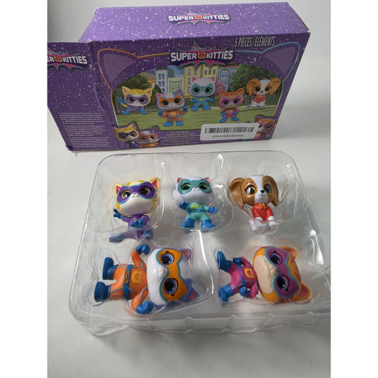 Disney Junior Super Kitties Hero Squad 5-Piece Figure Set NEW