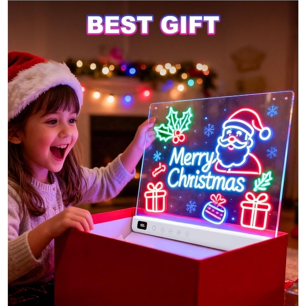 Cosmody Rechargeable LED Drawing Board for Kids, Large 16" Light Up Drawing Pad