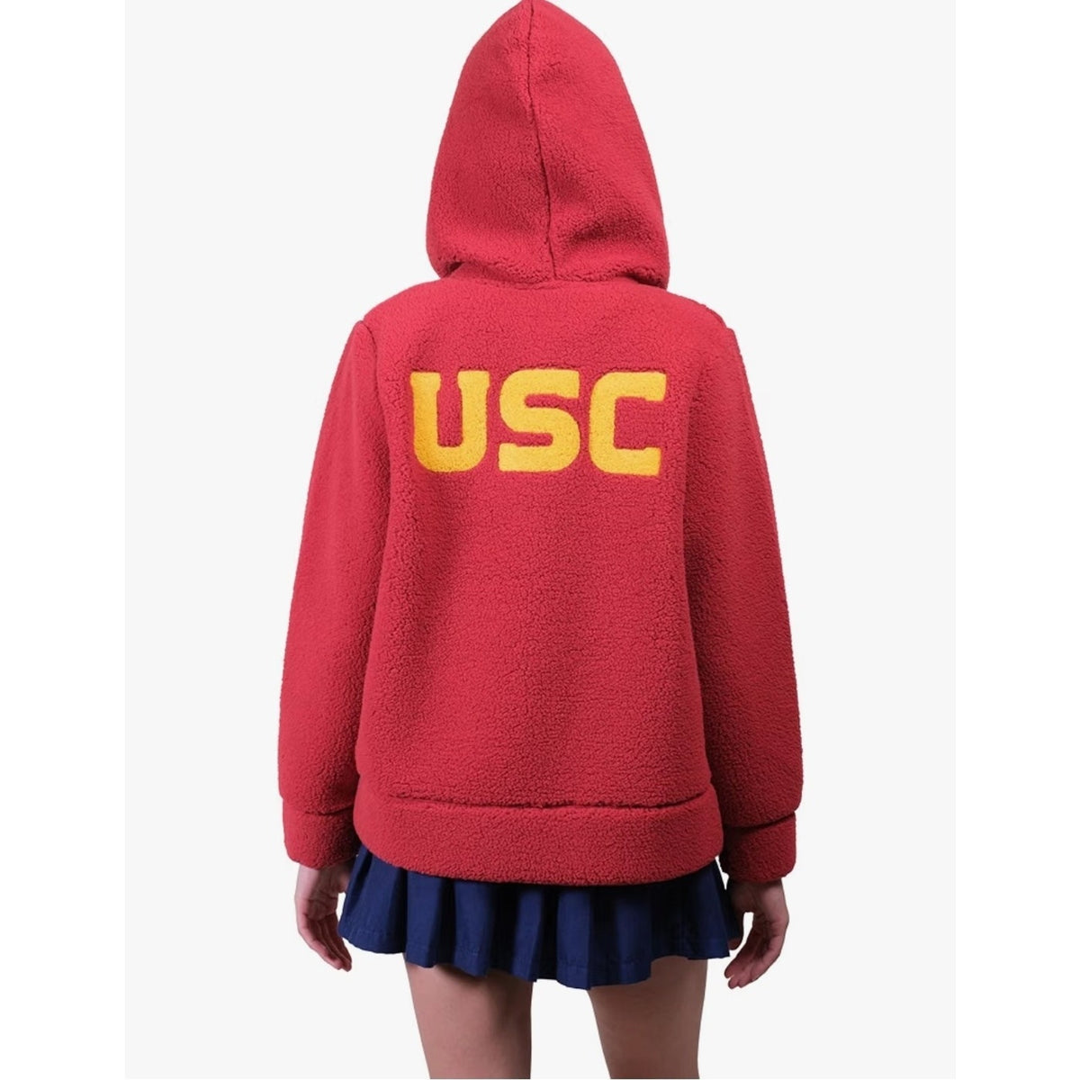 Ultra Game NCAA Official Women's Full Zip Sherpa Hoodie USC Team Color Medium