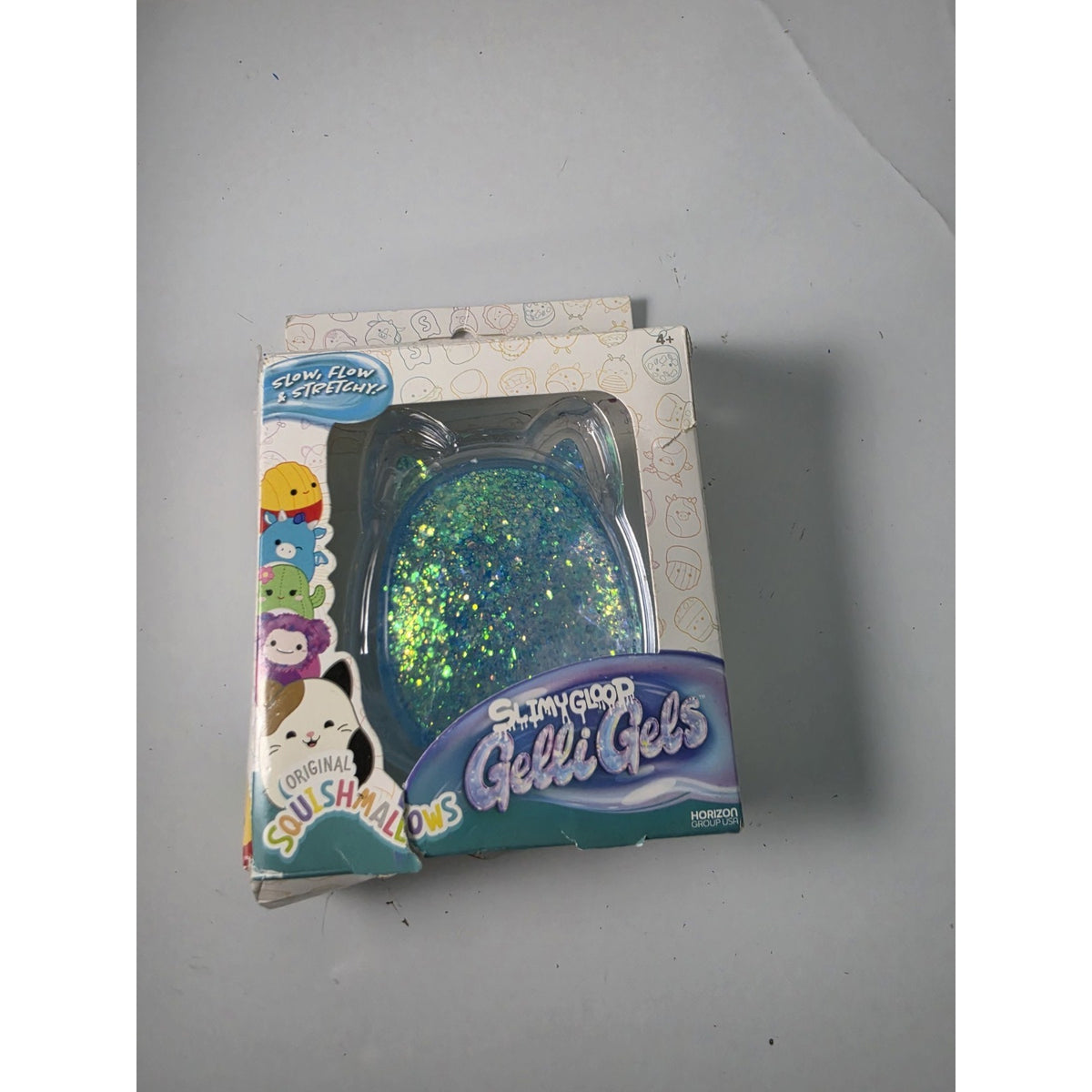 Viral Squishmallow Slimy Gloop Gelli Gels Slow, Flow & Stretchy! Blue Squishy