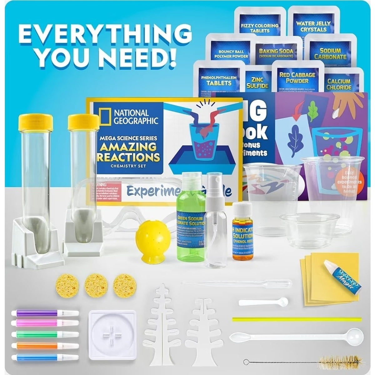 NATIONAL GEOGRAPHIC Mega Science Series: Amazing Reactions Chemistry Set