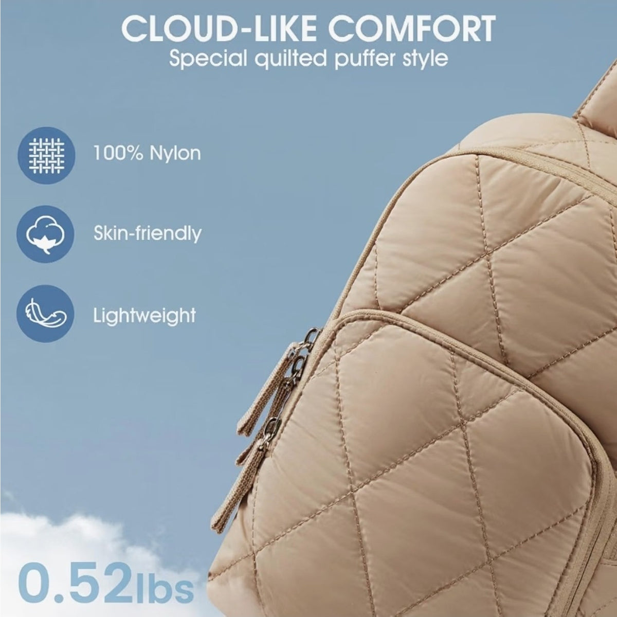 Sling Bag for Women Lightweight Quilted Crossbody Bag NEW G4Free