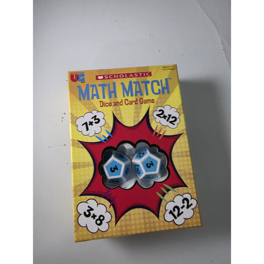 Scholastic Math Match Dice and Card Game Educational Fun for Kids Ages 5 to 12