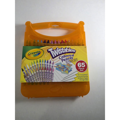 Crayola Twistables Kids Colored Pencils & Paper Kit 65 Piece Set New