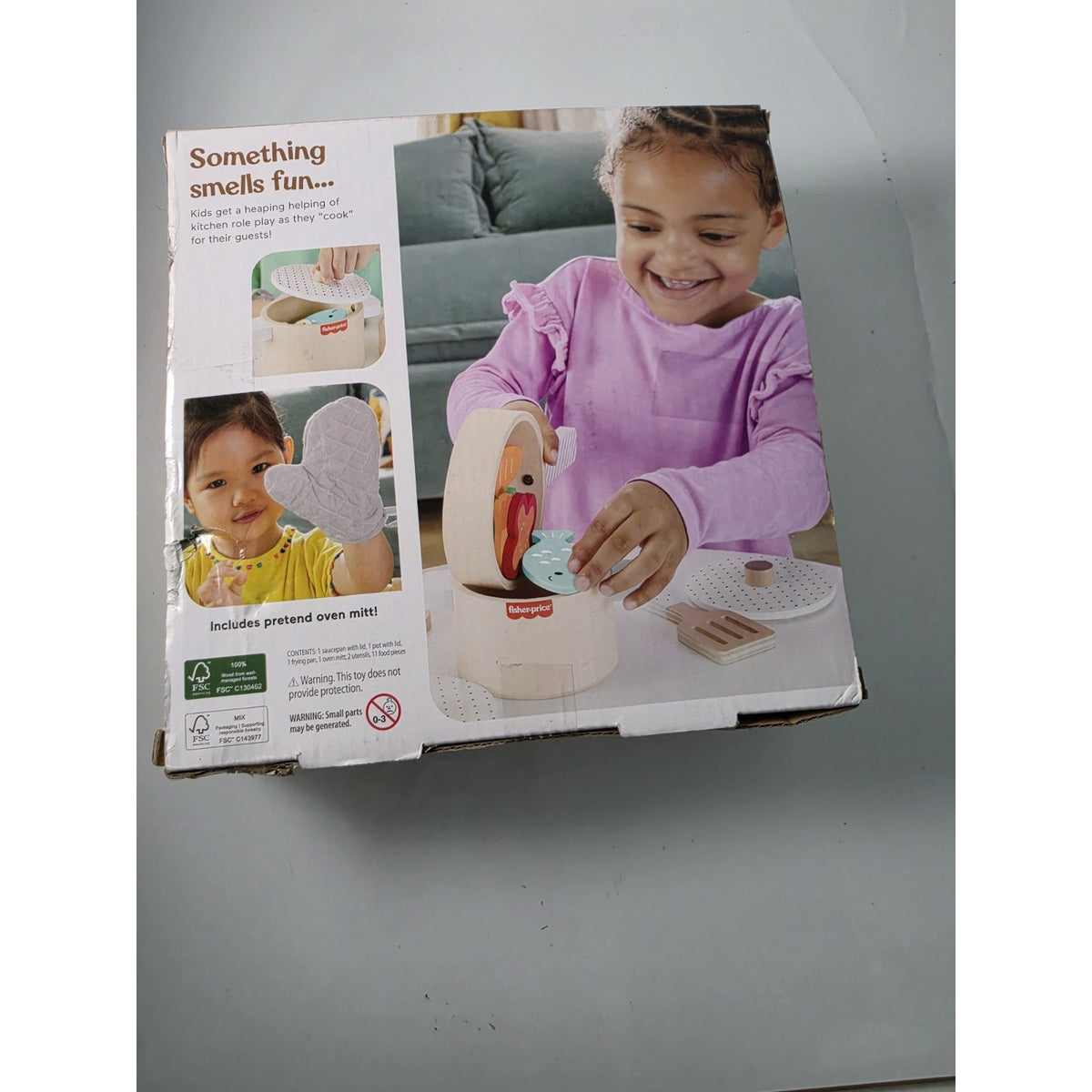 Fisher-Price Wooden Pots & Pans Cookware Set, 19 Pieces, Multicolored, 4-7