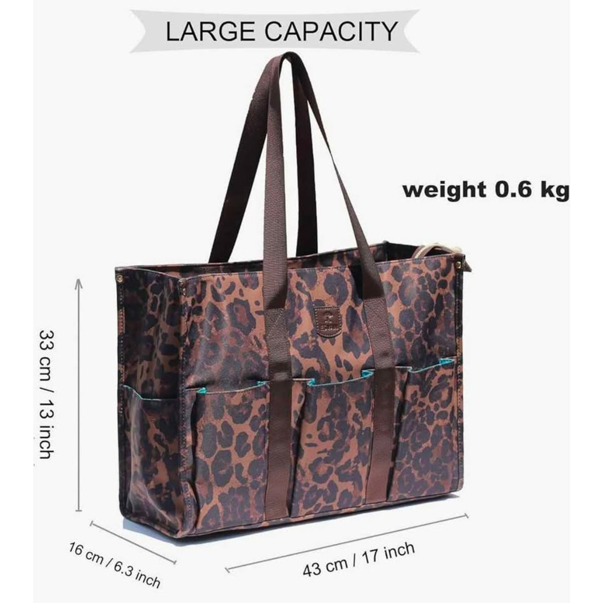 Utility Tote Bag with Zip Top Waterproof Teacher Tote Bag for Teacher Work Be...