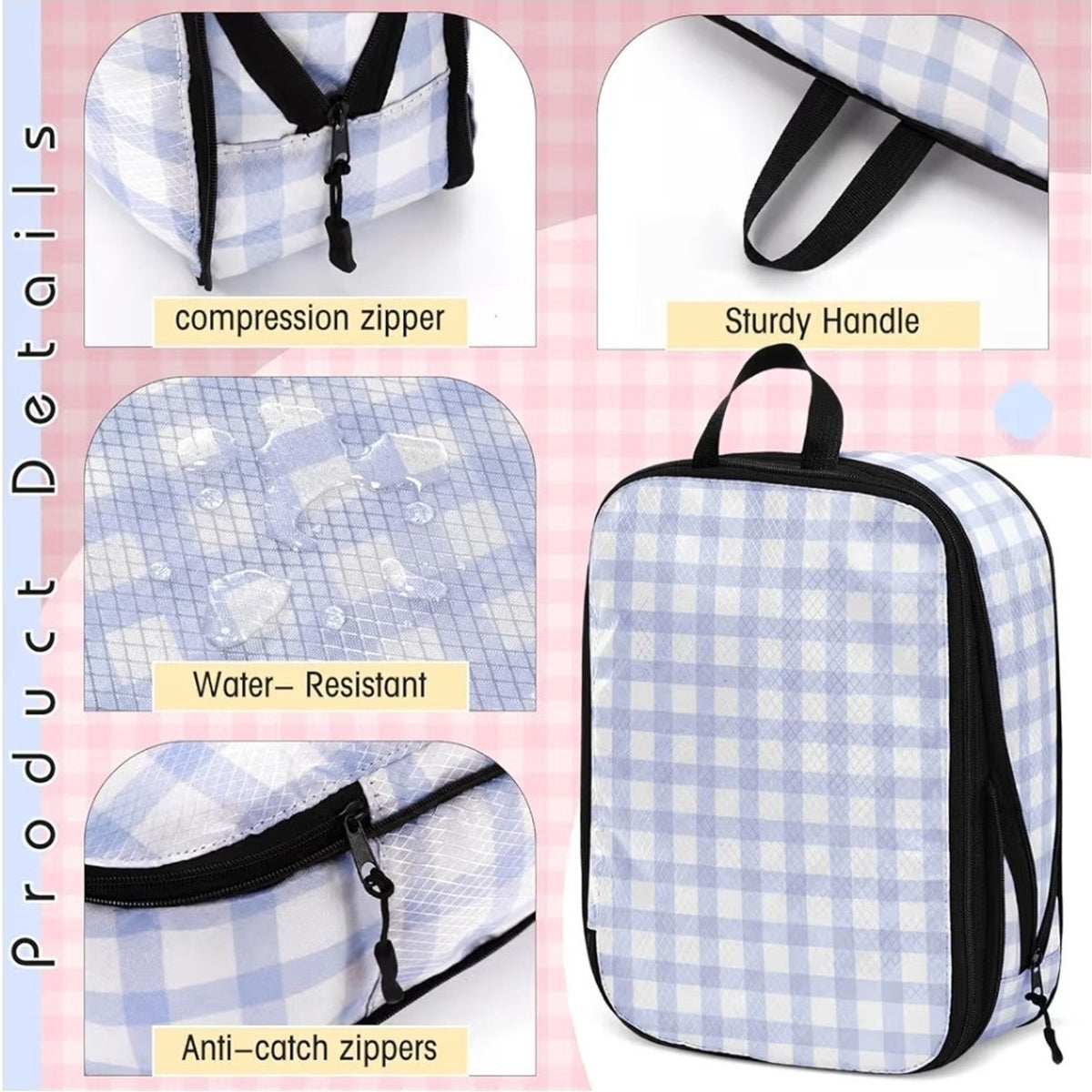 5 Pack Compression Packing Cubes for Travel Space Saving Cubes Luggage Organi...