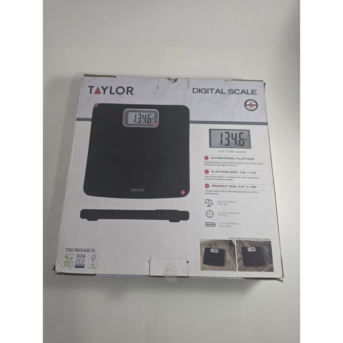 Taylor Digital Scales, 400 LB Capacity, (Black)