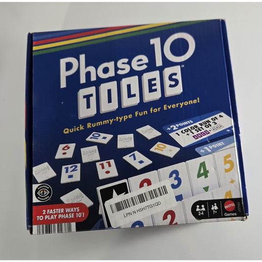 Phase 10 Tiles Game - Quick Rummy Play for 2-4 Players with Unique Phases