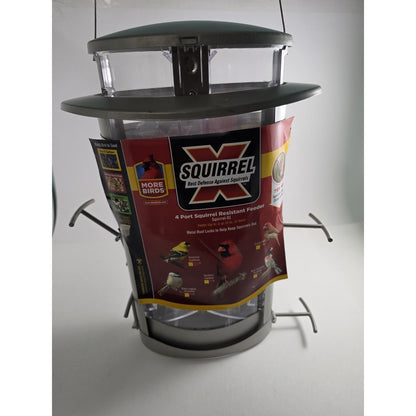 More Birds X-1 Squirrel-Proof Bird Feeder 4.2-Pound Bird Seed Capacity And Four