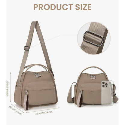 CEUTNIZ Elegant Solid Color Shoulder Bag for Women Casual Nylon Front Pocket ...