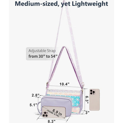 Iridescent Clear Bag for Stadium Event - Clear Purse for Women Stadium Crossbody