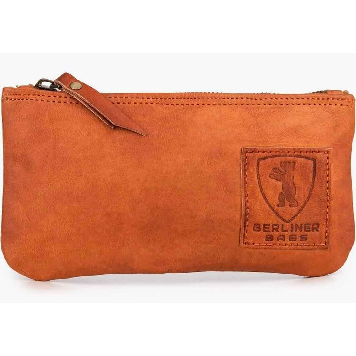 BERLINER BAGS Vintage Genuine Leather Pencil Case, Pen Pouch for Work and Univer