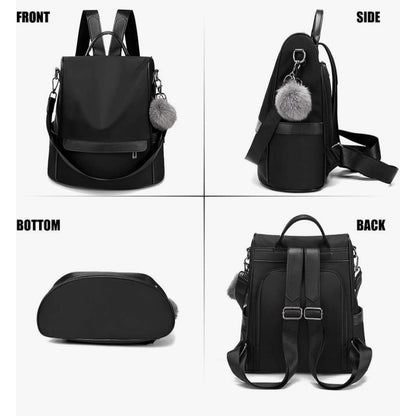 CHERUTY Women Backpack Purse Nylon Anti-theft Fashion Medium, 1-1 Black