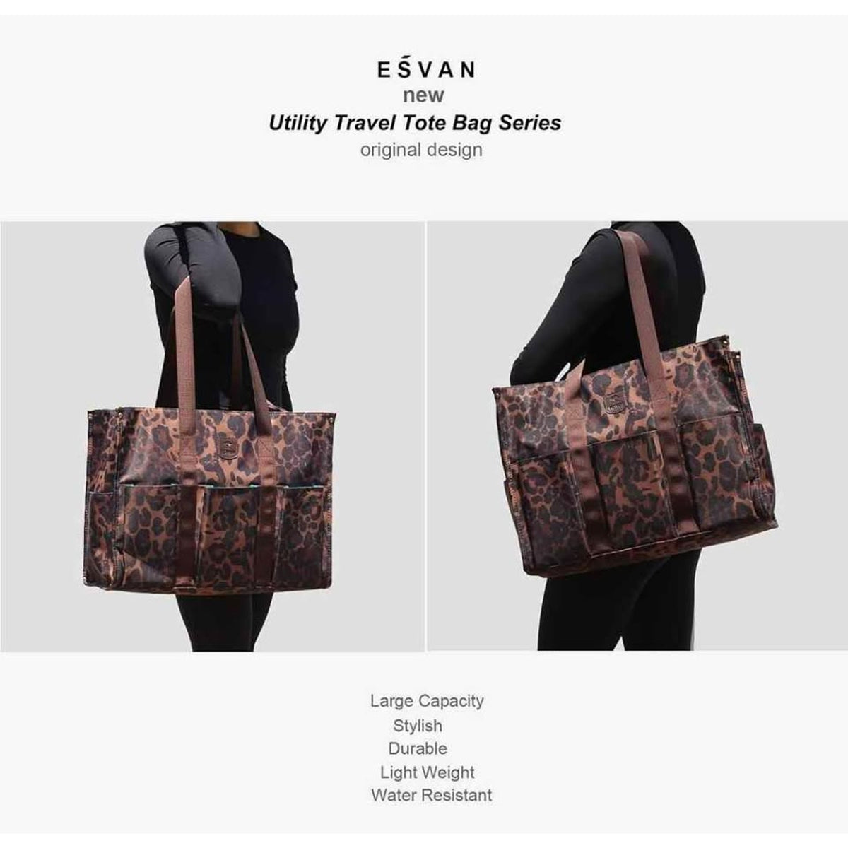 Utility Tote Bag with Zip Top Waterproof Teacher Tote Bag for Teacher Work Be...